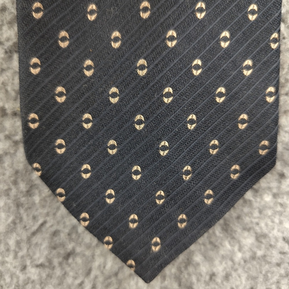 Armani Collezioni Tie Mens Navy Blue Geometric Medallion Silk Blend W3.5 L56